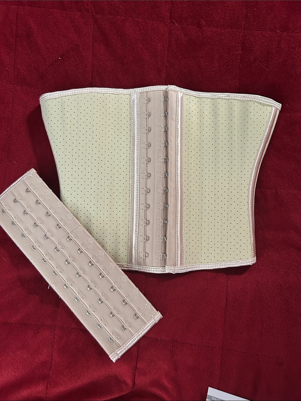 Beige Waist Trainer Corset with Removable Extension